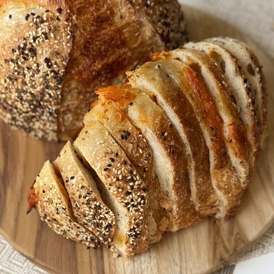 White Cheddar Everything Artisan Sourdough Loaf
