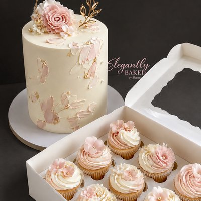 8” Standard Cake + 12 Cupcakes