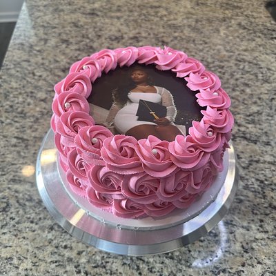 8 Inch 3 Layer Cake With Edible Image (16-24 Servings)
