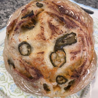 Cheddar Jalapeño Sourdough Round Loaf 