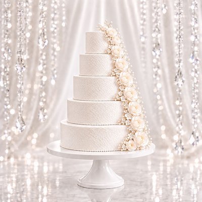 Custom 4" & 6" & 8" & 10" & 12" Five Tier Cake 