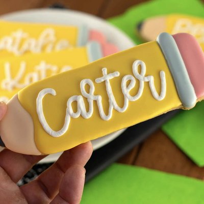 Personalized Pencil Cookie
