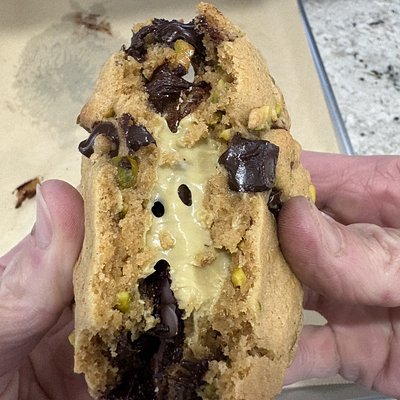 Fresh Milled Pistachio Cream Chocolate Chip Cookie