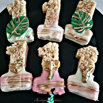 Decorated Rice Krispie Treats: Animal Theme