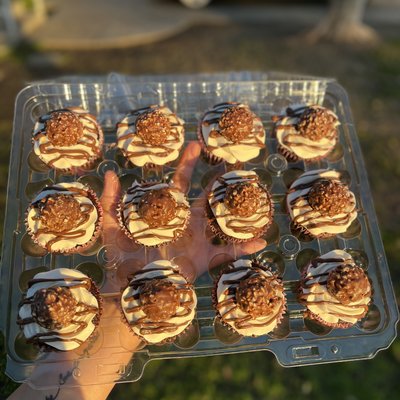 Chocolate Ferrero Rocher Cupcakes