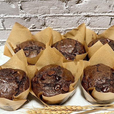 Double Chocolate Sourdough Muffins (6 Count)