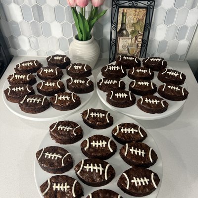 Football Shaped Brownies