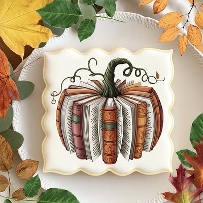 Pumpkin Book Cookie
