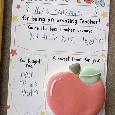 Teacher Appreciation Card With Writing 