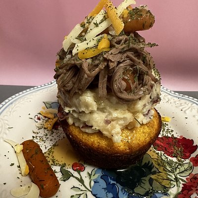 Honey Corn Bread Pot Roast Muffin