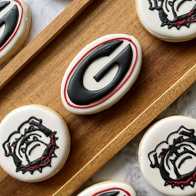 Georgia Bulldogs Themed Cookies – Dozen 🏈🐾❤️🖤