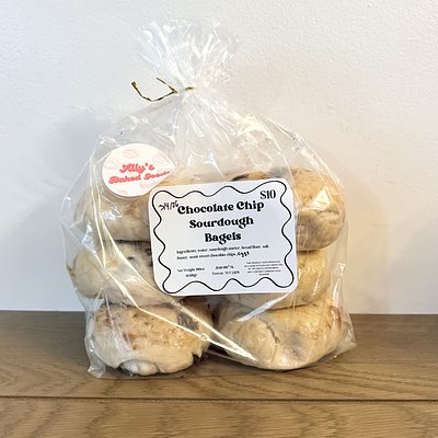 Chocolate Chip Sourdough Bagels (6-pack)