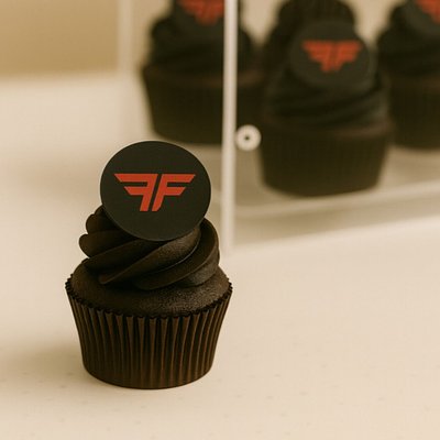Custom Edible Logo/Image Mini Cupcakes (24)