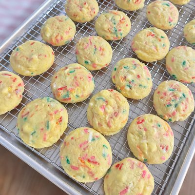 White Chocolate Birthday Cake Cookies