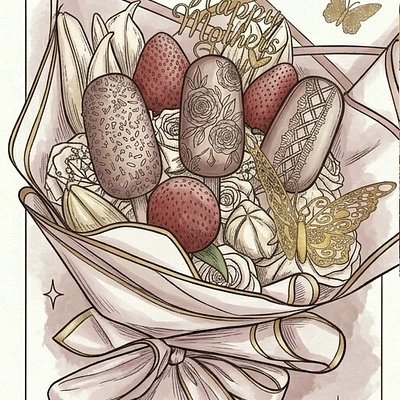 Ramo Buchon/Bouquet With Strawberries Or Treats