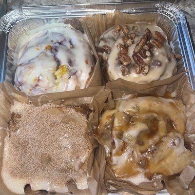 Cinnamon Roll Flight- Maple Pecan, Apple Cider, Apple Caramel, Cranberry Orange 