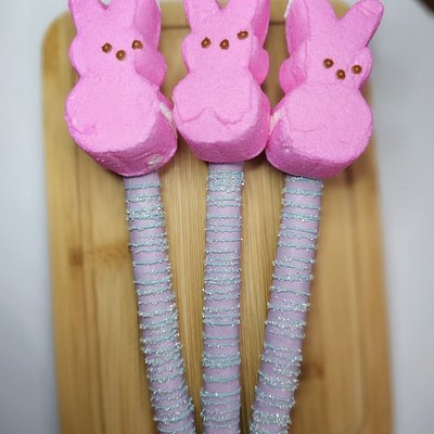 6 Peep Pretzel Rods