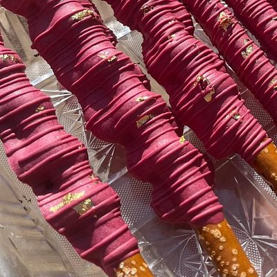 Caramel Wrapped Pretzel Rods 