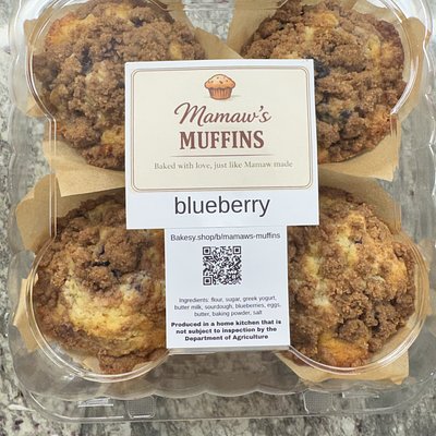 Blueberry Sourdough Muffins 