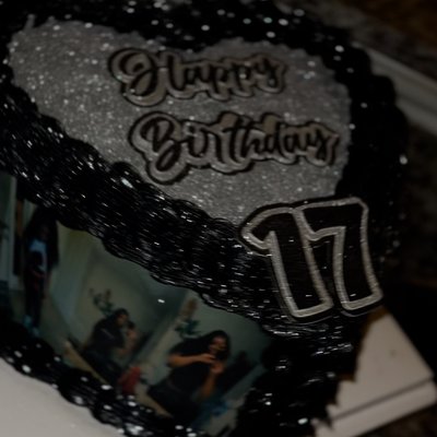 Glitter Photo Heart Cake
