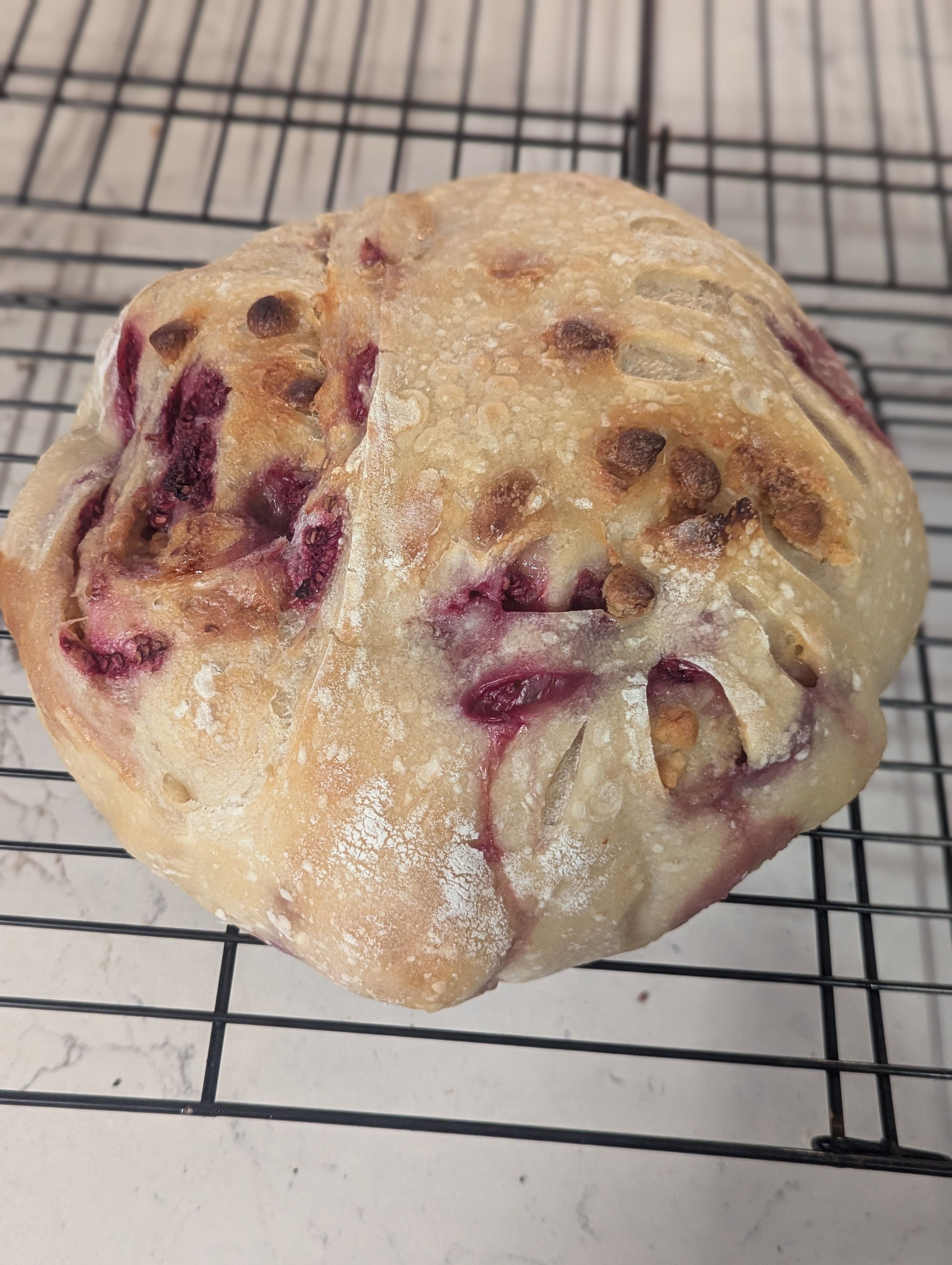 Raspberry & White Chocolate Boule