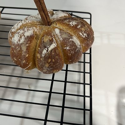 Pumpkin Sourdough Loaf (in A Pumpkin Shape With A Cinnamon Stick Stem)