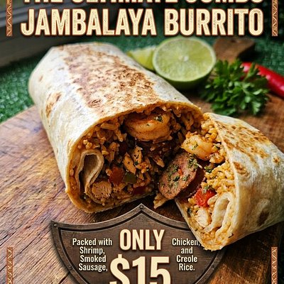 Jumbo Jambalaya Rice Burrito 