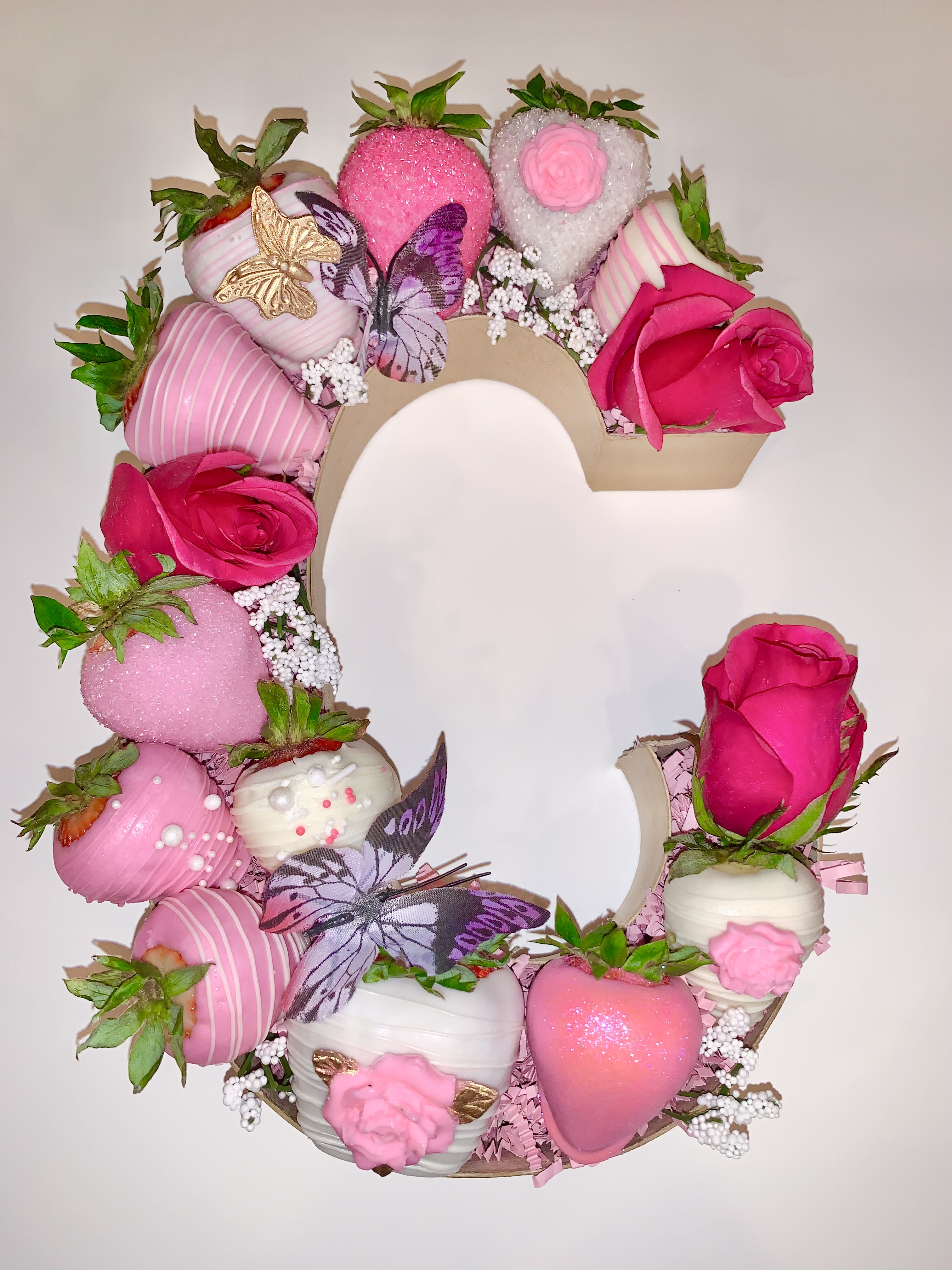 Chocolate Covered Strawberry Letter “C” Box