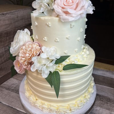 2 Tier 6” On 9” Custom Round Cake - 42 Servings