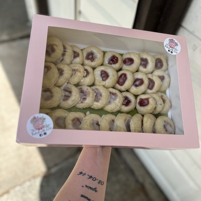 Jam Filled Cookies With A Lemon Glaze