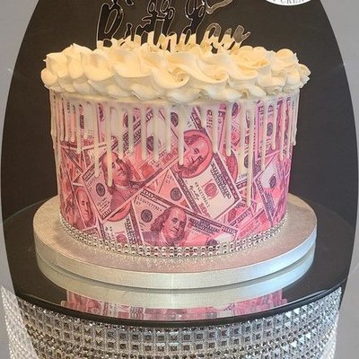 Pink Money Drip Cake
