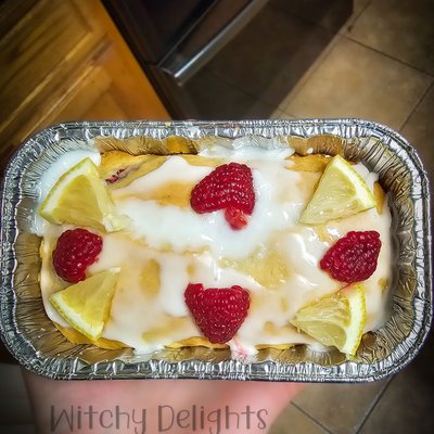 Mini Lemon Raspberry Sourdough Cake Loaf