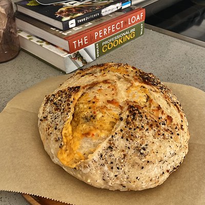 Everything Seasoning (With or Without Cheese) Sourdough Loaf