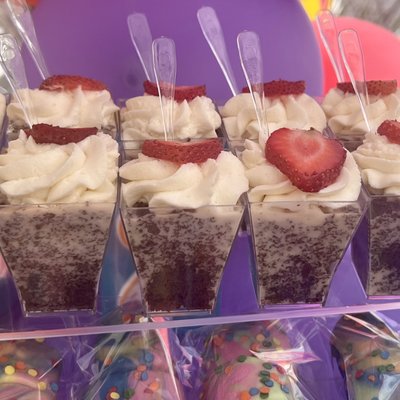 Chocolate Tres Leches shooters 