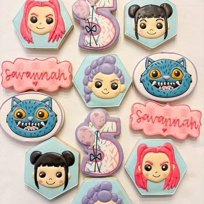 Hand Piped Character Cookies 