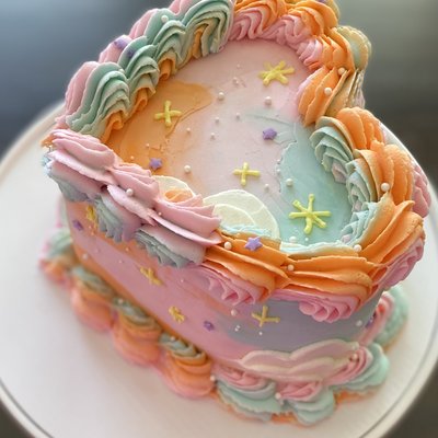 6 Inch/ 3 Tier Heart Cake 