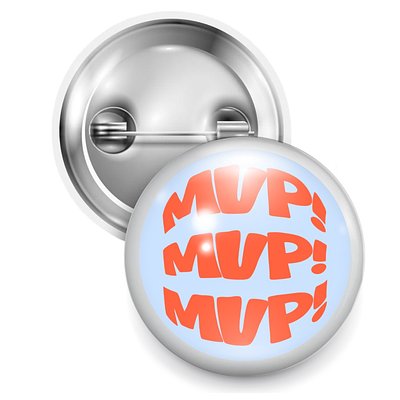 MVP Wearable Button Pin In Baby Blue