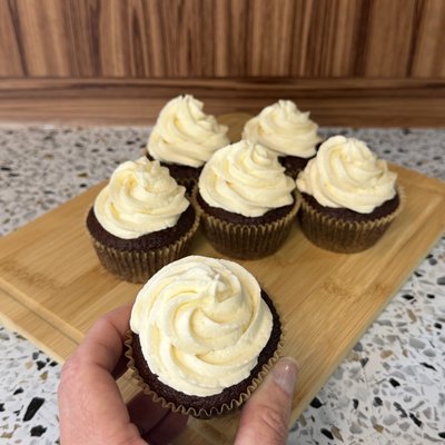 Sourdough Chocolate Cupcakes W/Vanilla Frosting 