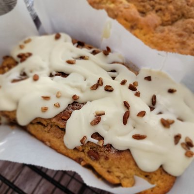 Cinnamon Pecan Coffee Cake Loaf Size