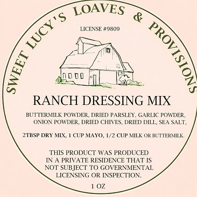 Ranch Dressing Mix 1oz Packet
