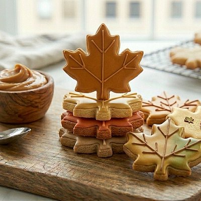 Royal Icing Maple Leaf Cookies