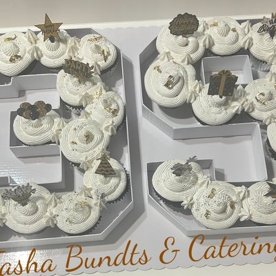 Custom Decorated number cupcakes 