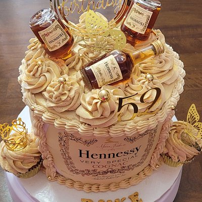 Hennessy/ Alcohol Themed cakes