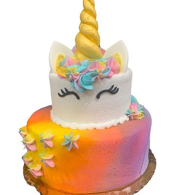 Unicorn Rainbow Tiered Cake