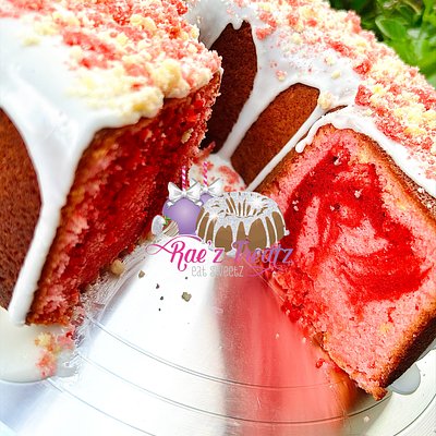 Red Velvet Strawberry Crunch Pound Cake