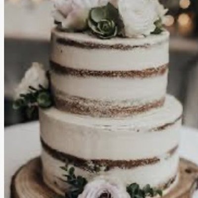 Two Tier Bare-Naked Wedding Cake 8”, 10”