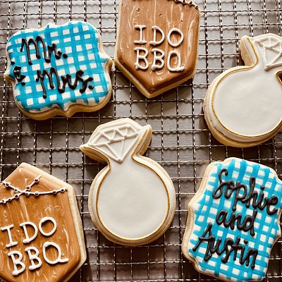 Custom Decorated Sugar Cookies “I Do BBQ” 3Designs