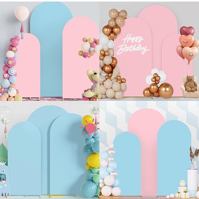 Pink & Light Blue Arch Covers Set Of 3