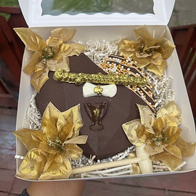 Gold/ Chocolate Graduation Breakable Heart