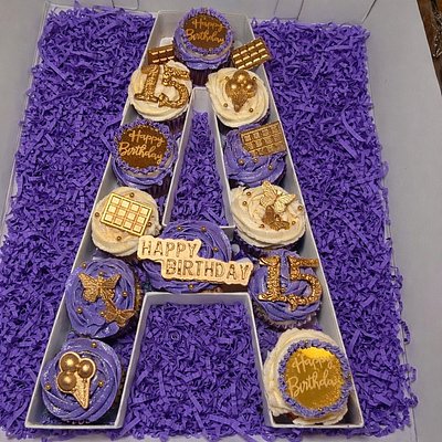 One dozen custom cupcakes with letterbox